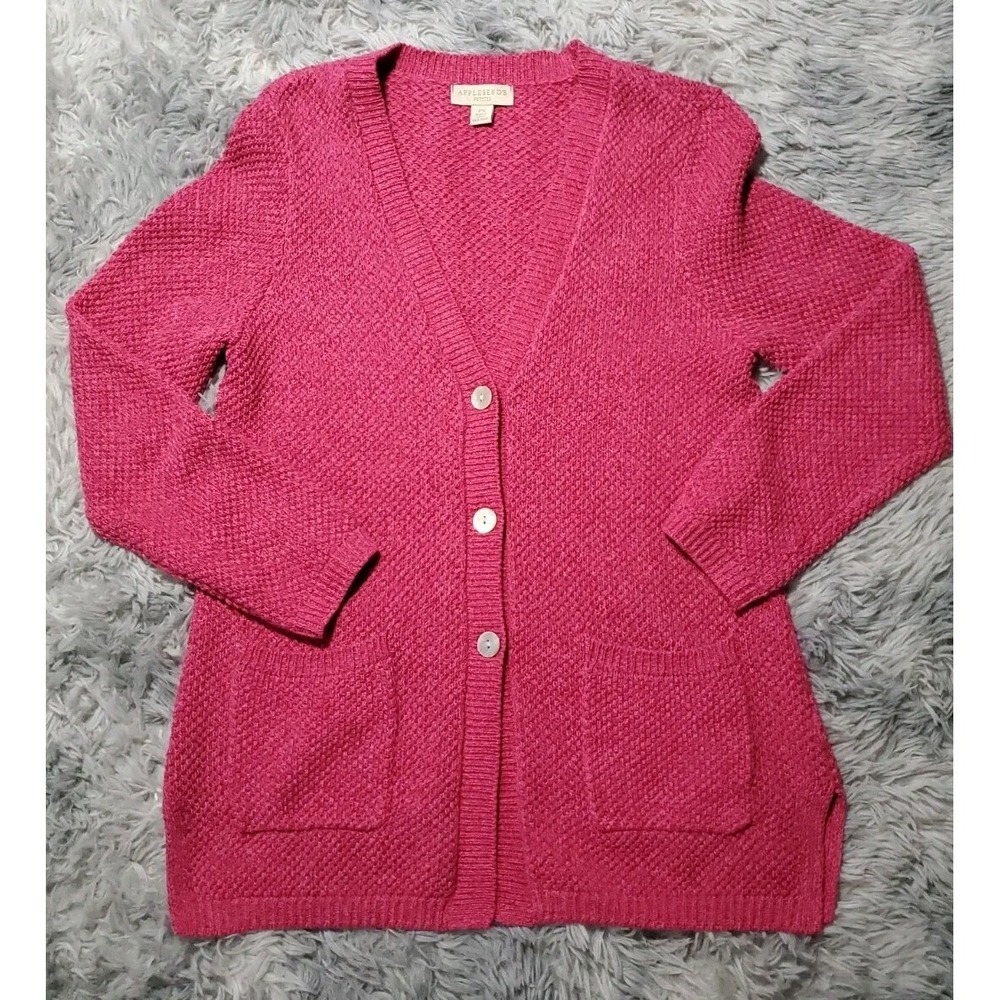 Appleseed's Petites Women's Oversized Cardigan Tunic Sweater Size PS Pink EUC